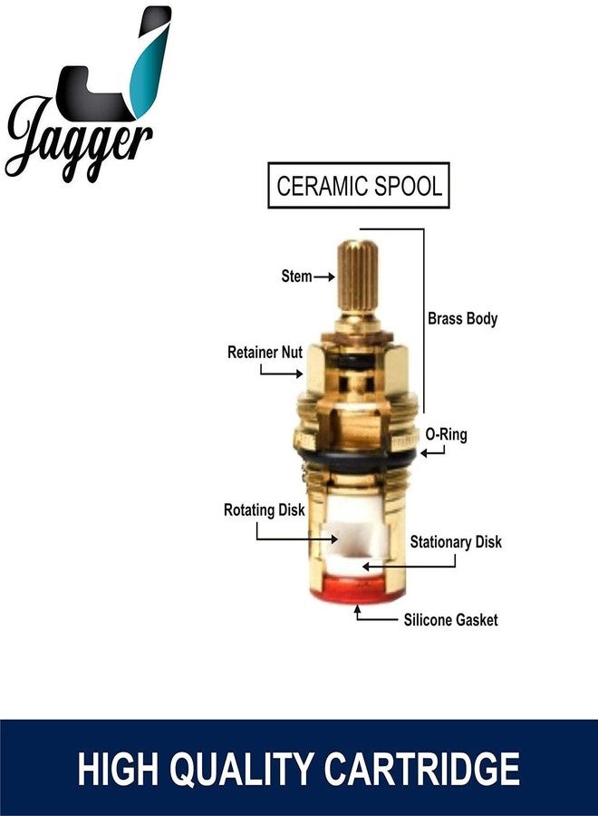 JAGGER صنابير جاغر توربو المصنوعة من الفولاذ المقاوم للصدأ ذات الجسم الطويل للحمامات والمطابخ، مطلية بالكروم، مزودة بتركيب ربع دورة (شفة جدارية وشريط تفلون)، طقم من (1) - Image 4